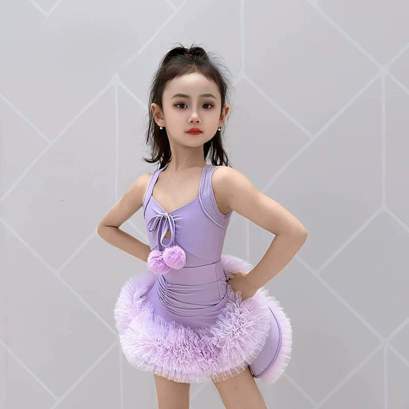 Юбка для латиноамериканских танцев Feibeka для девочек, тренировочная одежда для детей, новинка 2025 года, летние костюмы для выступлений интернет-знаменитостей, высококачественные костюмы