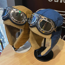 飞行员帽子男女冬季韩版ins加厚保暖骑车护耳防寒风眼镜棉雷锋帽
