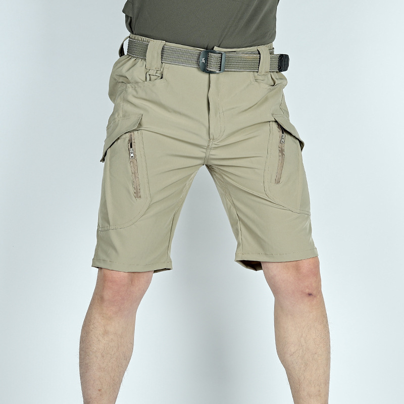 Summer tactical five-point lightweight shorts for men's military fans quick-drying breathable multi-pocket cargo shorts