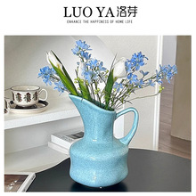 ins风轻奢陶瓷花瓶高级感插花摆件仿真花假花插花器客厅装饰花瓶