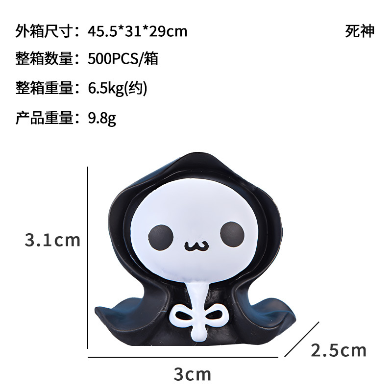 Nuevas decoraciones de Halloween transfronterizas: calabaza fantasma, lápiz de tumba con forma de murciélago vampiro, micro-paisaje de resina con sombrero mágico y calavera.