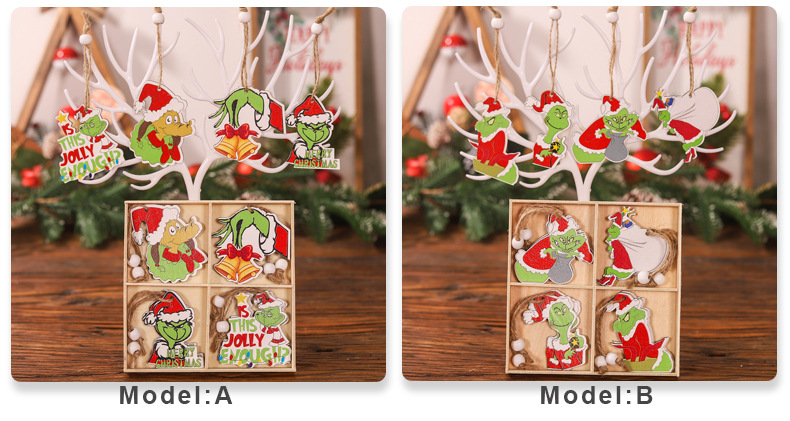 Christmas Cartoon Style Cute Cartoon Character Wood Indoor Party Festival Hanging Ornaments display picture 1