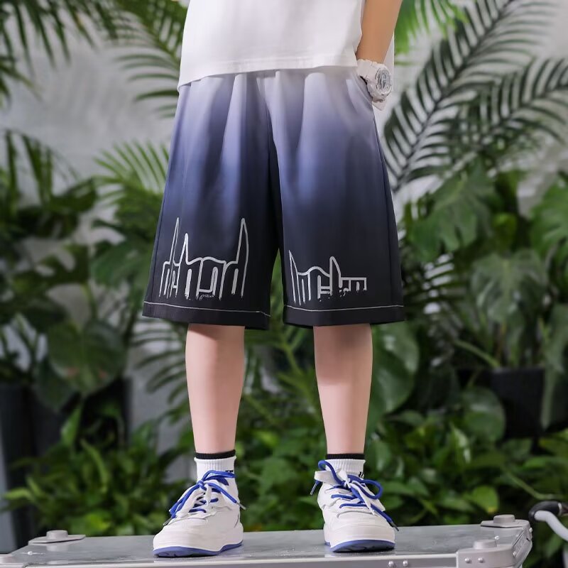 Boys' Shorts Summer Thin Beach Pants Children's Quick-drying Five-point Pants Big Children's Ice Silk Pants Teenagers Trendy Pants