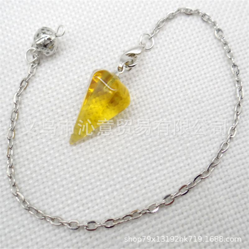 Venta caliente ágata natural cristal piedra preciosa cono hexágono cono colgante DIY cristal colgante espíritu péndulo