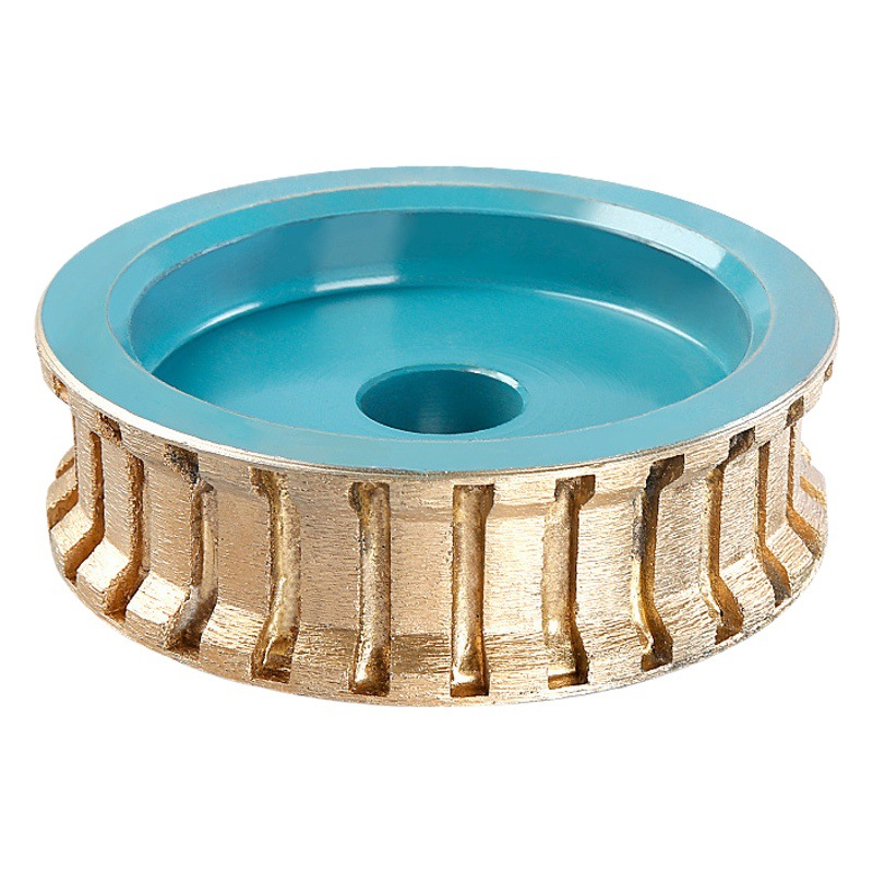 Diamante sinterizado borde muela 150 diámetro granito línea rueda molienda rueda doble herramienta de molienda de borde invertido de 45 grados ángulo cabeza de molienda