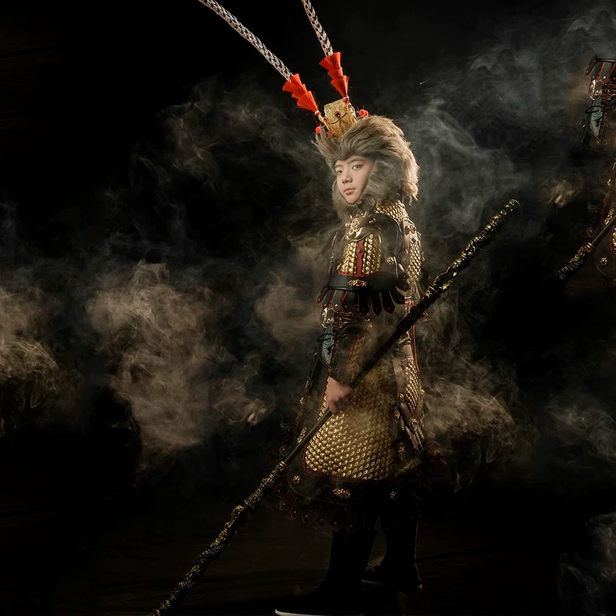 Детская броня Гоку Черная мифология доспехи Гоку Ханфу cos Гоку можно носить полный набор доспехов национального прилива