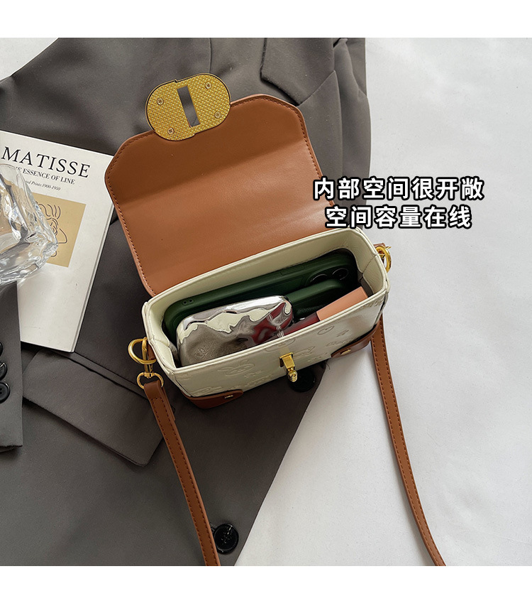 Korean-style fashionable color-blocking small square handbag with a high-quality feel, a new summer 2025 stylish and versatile women's crossbody bag undefined
