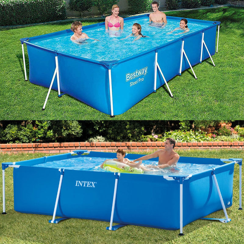 Original Genuine Rectangular Tube Frame Paddling Pool Large Bracket Children's Family Swimming Pool Thickened