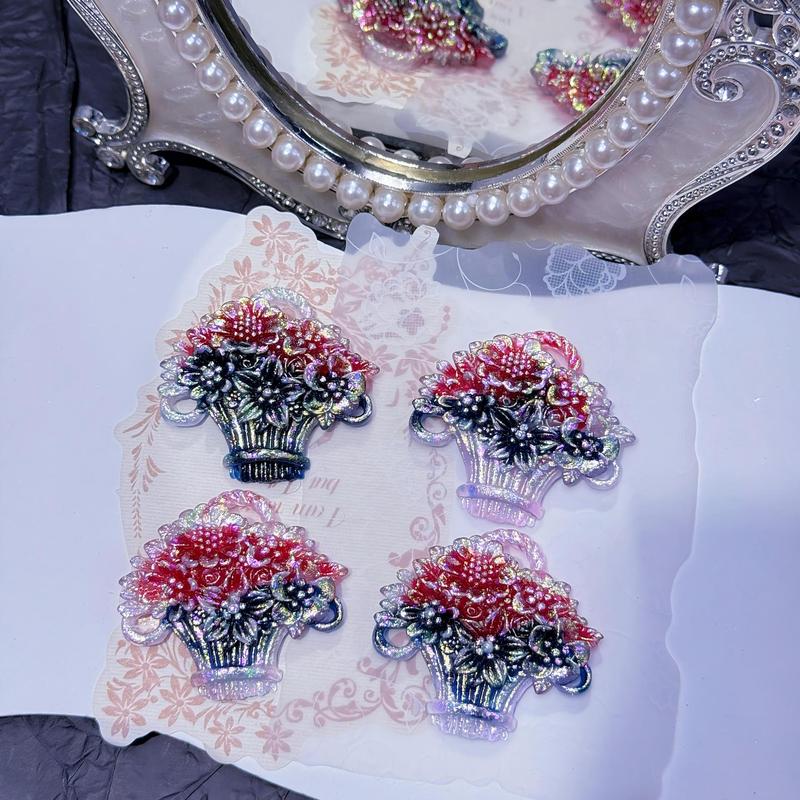 树脂配件批发diy饰品【大花蓝】带孔-爆闪卡50*45mm-萤火虫夜光|undefined