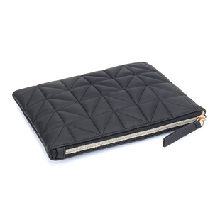 Customized Cosmetics Bag Corporate Gift Printed Logo Popular Element Quilted Zipper Bag Cosmetic Brush Bag with Mirror