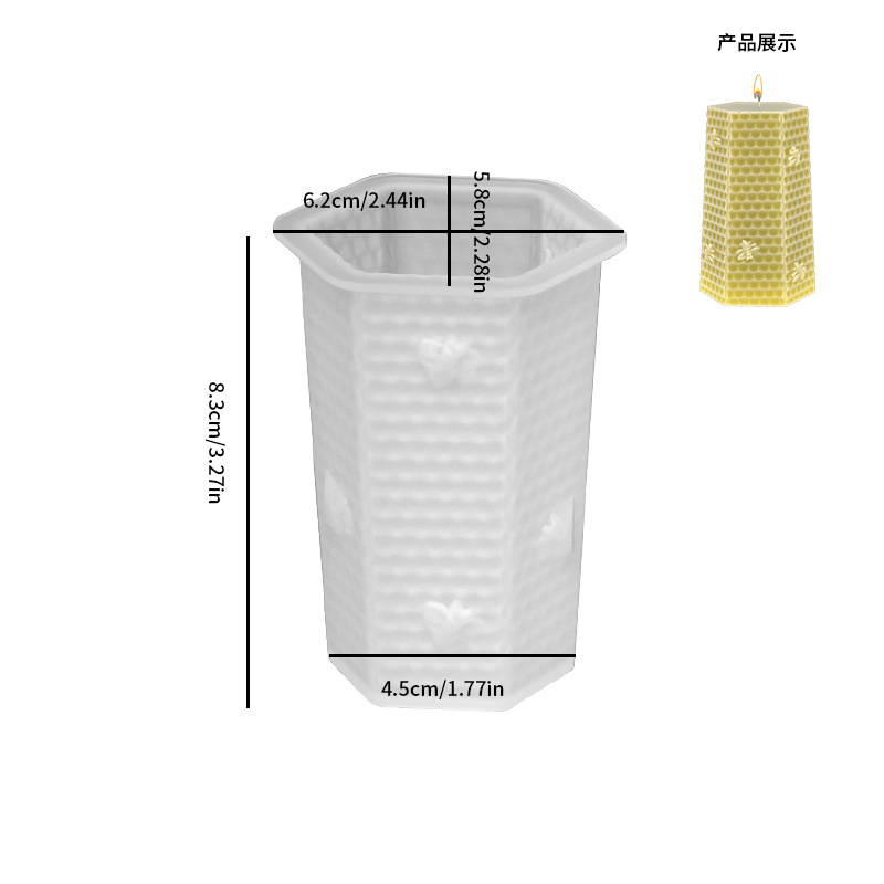 Jiaxian DIY cristal epoxi resina molde múltiple abeja panal vela molde de silicona yeso