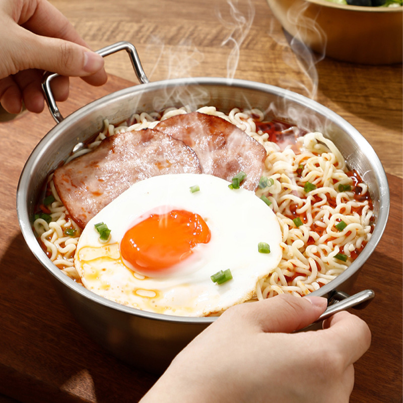 304不锈钢双耳面碗泡面大碗带盖防烫防摔一人食小锅电磁炉汤锅|undefined