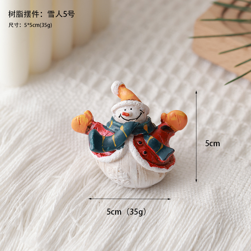 Decoración del árbol de Navidad de madera muñeca de resina decoración de escritorio decoración de micro paisaje muñeca de nieve