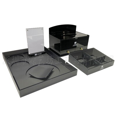 黑茶色亚克力酒店客房用品套装 宾馆配套卫浴用品定制 防霉防水|ru