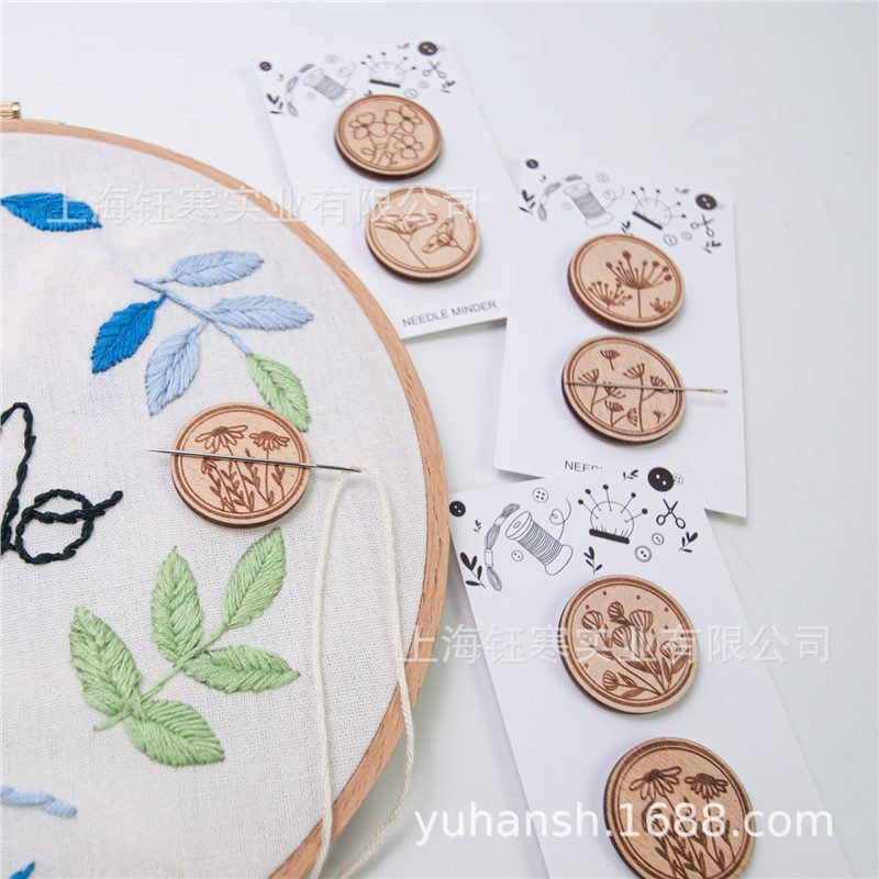 刺繍縫製針吸盤刺繍針収納マグネット針吸盤丸型木片マグネット針吸盤ミニ|undefined