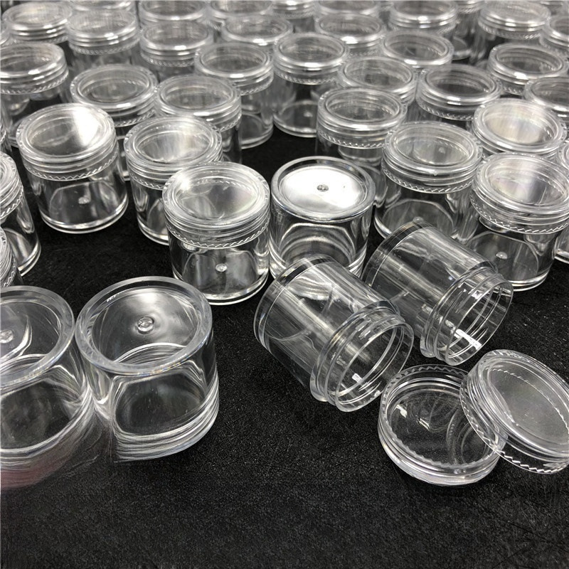 透明塑料螺旋拧盖10克长瓶膏霜瓶分装药膏瓶小样品面霜空瓶小圆盒