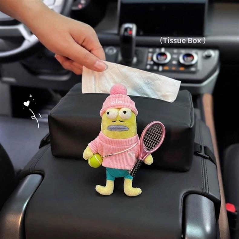 Car tissue box for women, armrest box, cute ugly fish car tissue box, hanging seat back decorative tissue box for car