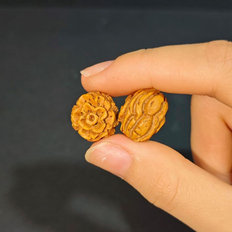 手工山桃核雕刻吊坠桃篮花筐锁桃木篮手链编红绳婴儿童宝宝饰品|undefined