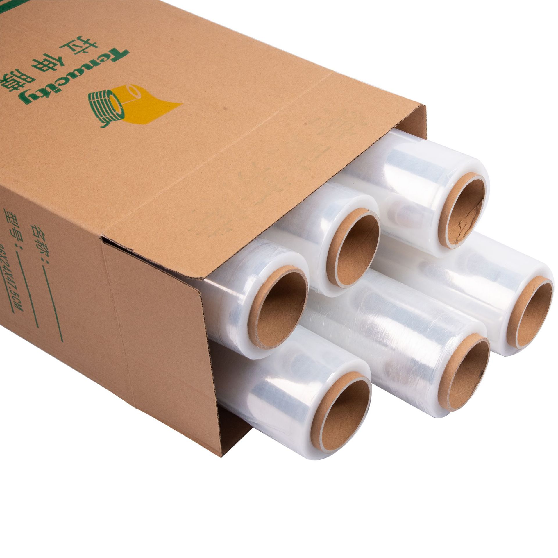 Fábrica al por mayor película estirable 50cm de ancho PE película transparente embalaje fábrica mano estirada película estirable