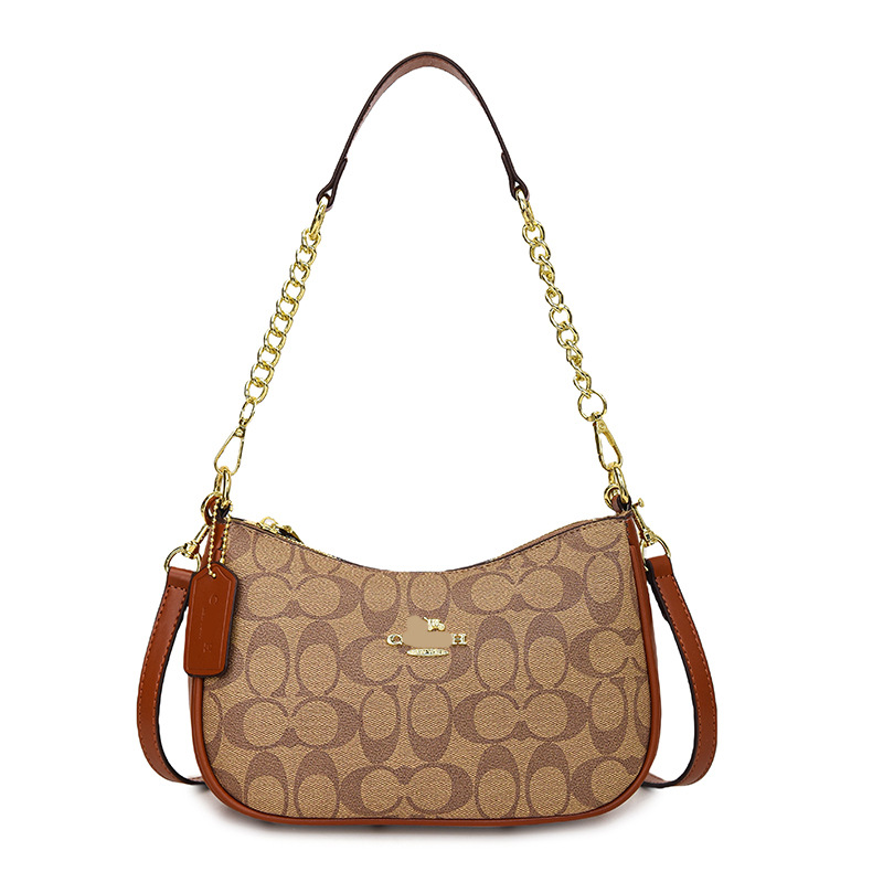 2025 New Style Old Flower Underarm Women's Bag Classic Fashion All-match Crossbody Bag Chain Printed Shoulder Crescent Bag Bags