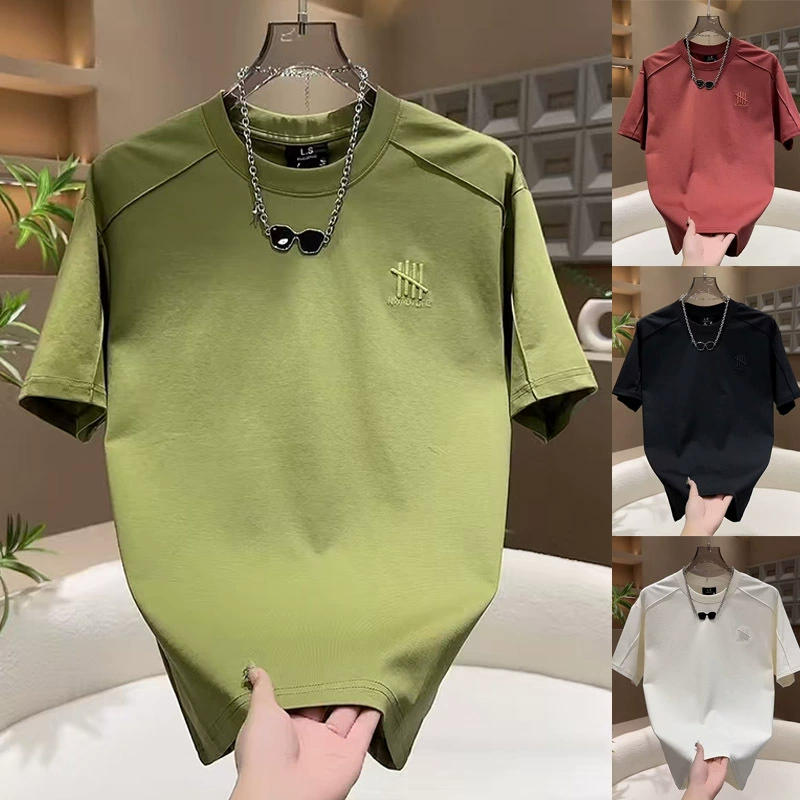 Та же летняя новая мужская модная тенденция дикая повседневная футболка с короткими рукавами