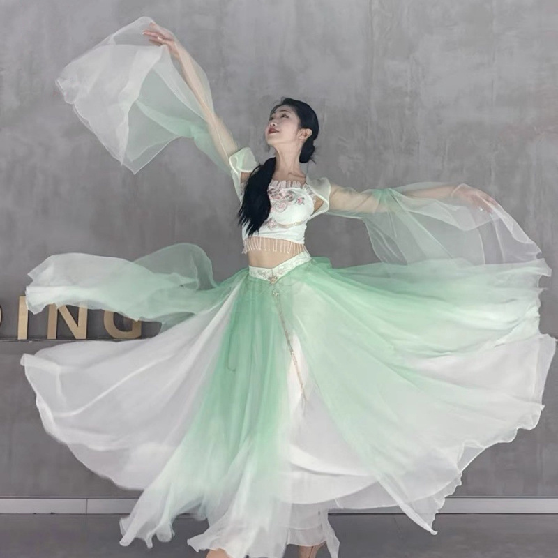 Classical Dance New Gauze Fairy Performance Clothing Ethnic Elegant Top Body Rhyme Performance Practice Chinese Dance Suit