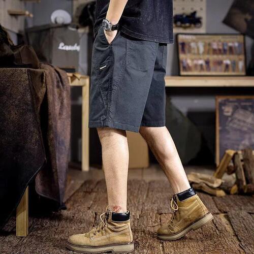American work shorts for men, summer 2025, large size middle pants for men, casual five-pocket pants for summer