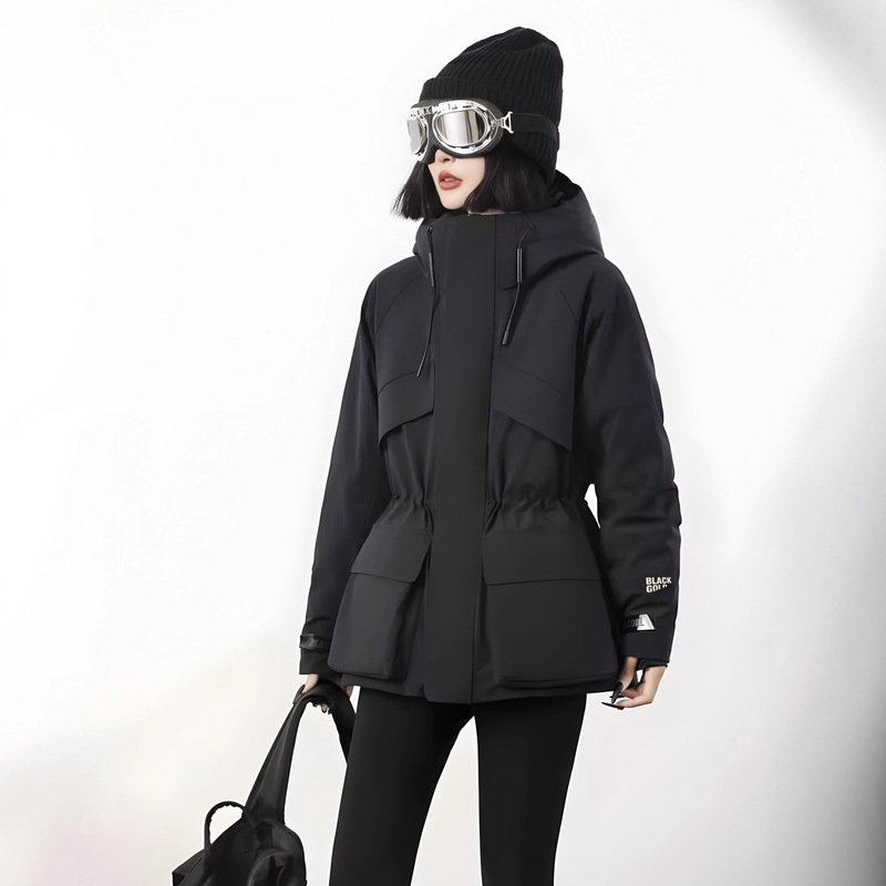 【Black Gold Goose Down】Goose down Parka Jacket, Same Style as Yang Mi, Winter Waist-Cinching down Coat, Women's Parka 【Black Gold Goose Down】Goose down Parka Jacket, Same Style as Yang Mi, Winter Waist-Cinching down Coat, Women's Parka