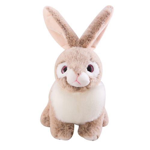 Cute simulation white rabbit birthday gift plush doll small mini figure stuffed animal children's toy for girls