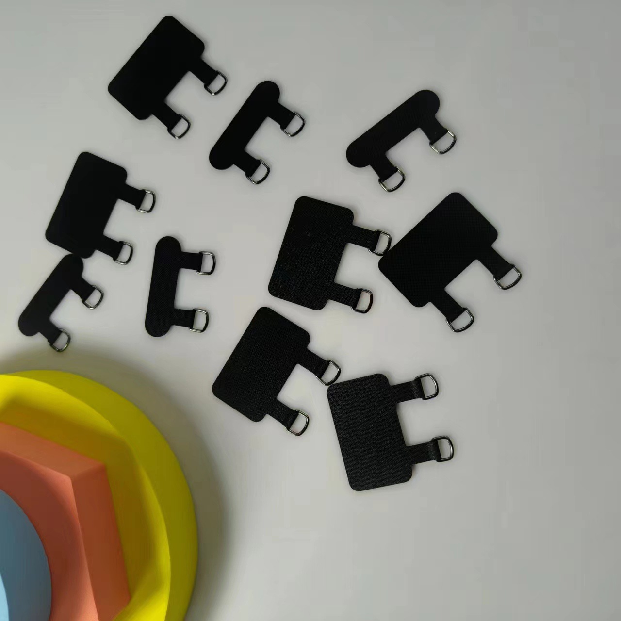 手机挂绳夹片垫片固定片双喇叭款卡片多用途手机壳连接挂片防丢片