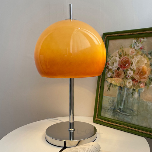 Mushroom floor lamp bedroom bedside Bauhaus medieval ins girl living room retro glass internet celebrity decorative table lamp