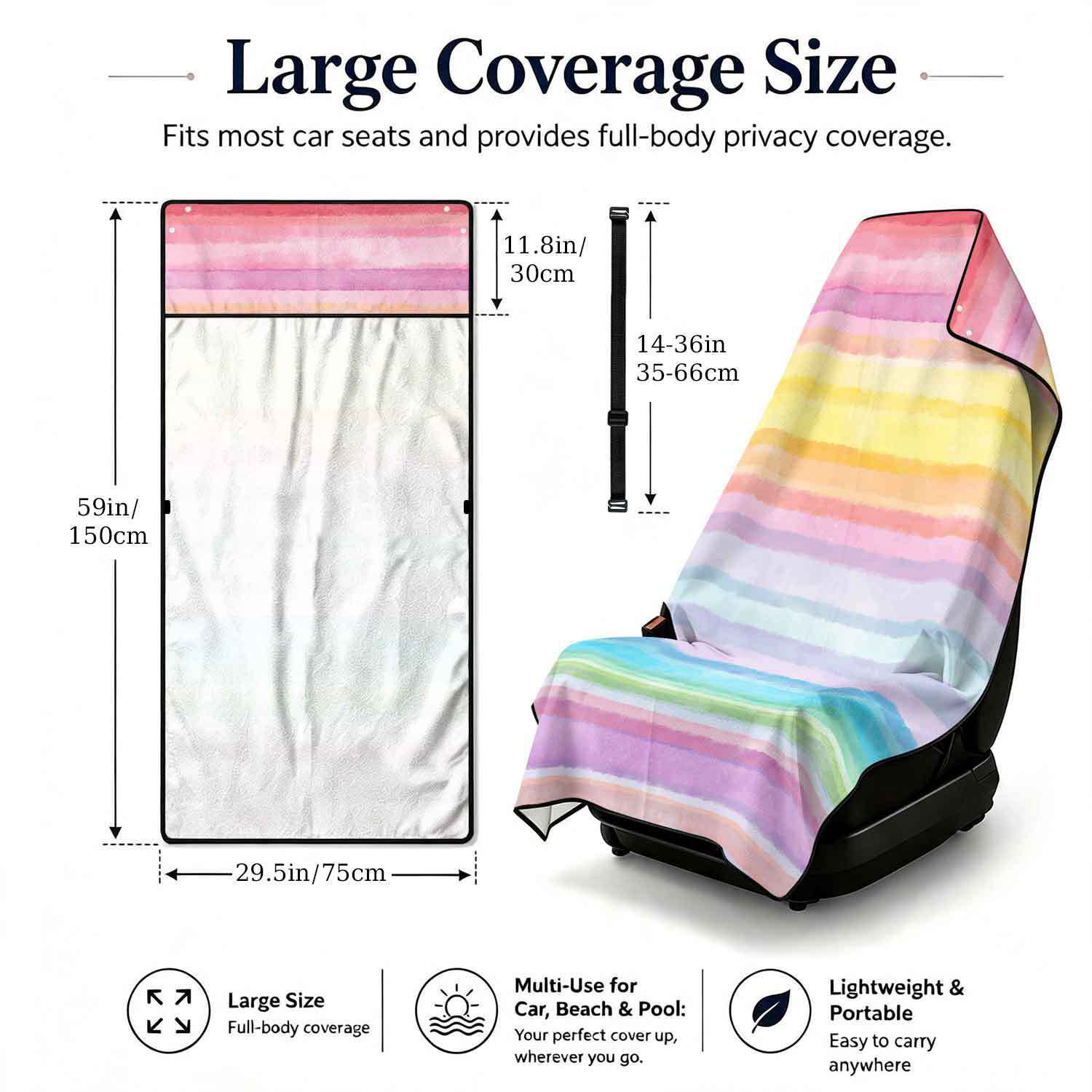 Geometric Bath Towel Car Seat Cover 2-in-1 Microfiber Outdoor Beach Car Dual-Use Universal Seat Cushion