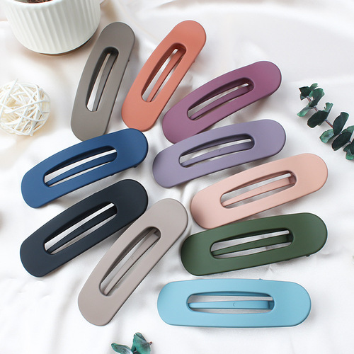 New large forehead bangs clip, fashionable macaron duckbill clip, makeup seamless side clip, transparent broken hair clip