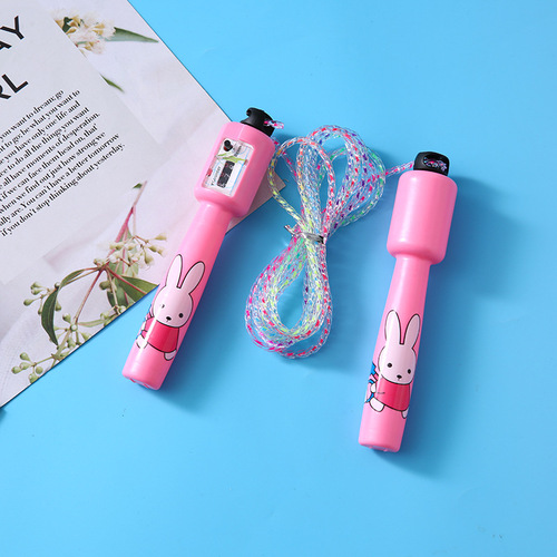 Children's cartoon counting skipping rope, adult weight loss fitness skipping rope, primary school student training special adjustable skipping rope wholesale