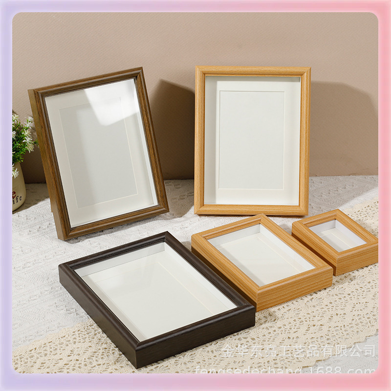 ✅ Photo Frame Table Stereo Hollow Wholesale Wooden 6-Inch 7inch 8inch Glass Surface Multi-Color Table Hanging Wall Manufacturer Batch