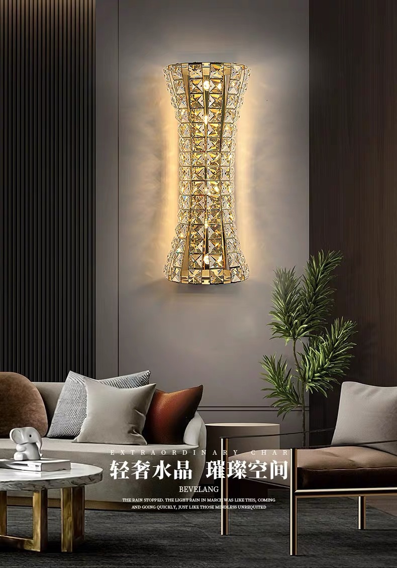 现代简约轻奢水晶壁灯不锈钢壁灯新款电视墙壁灯床头灯玄关过道灯-阿里巴巴