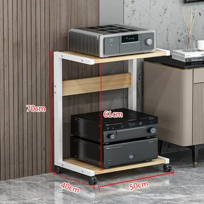 Electric car big tripod Cabinet, Cd Amplifier, Hifi - 2-tier-elevated-a-frame-white-light-walnut-16mm-board-thickness