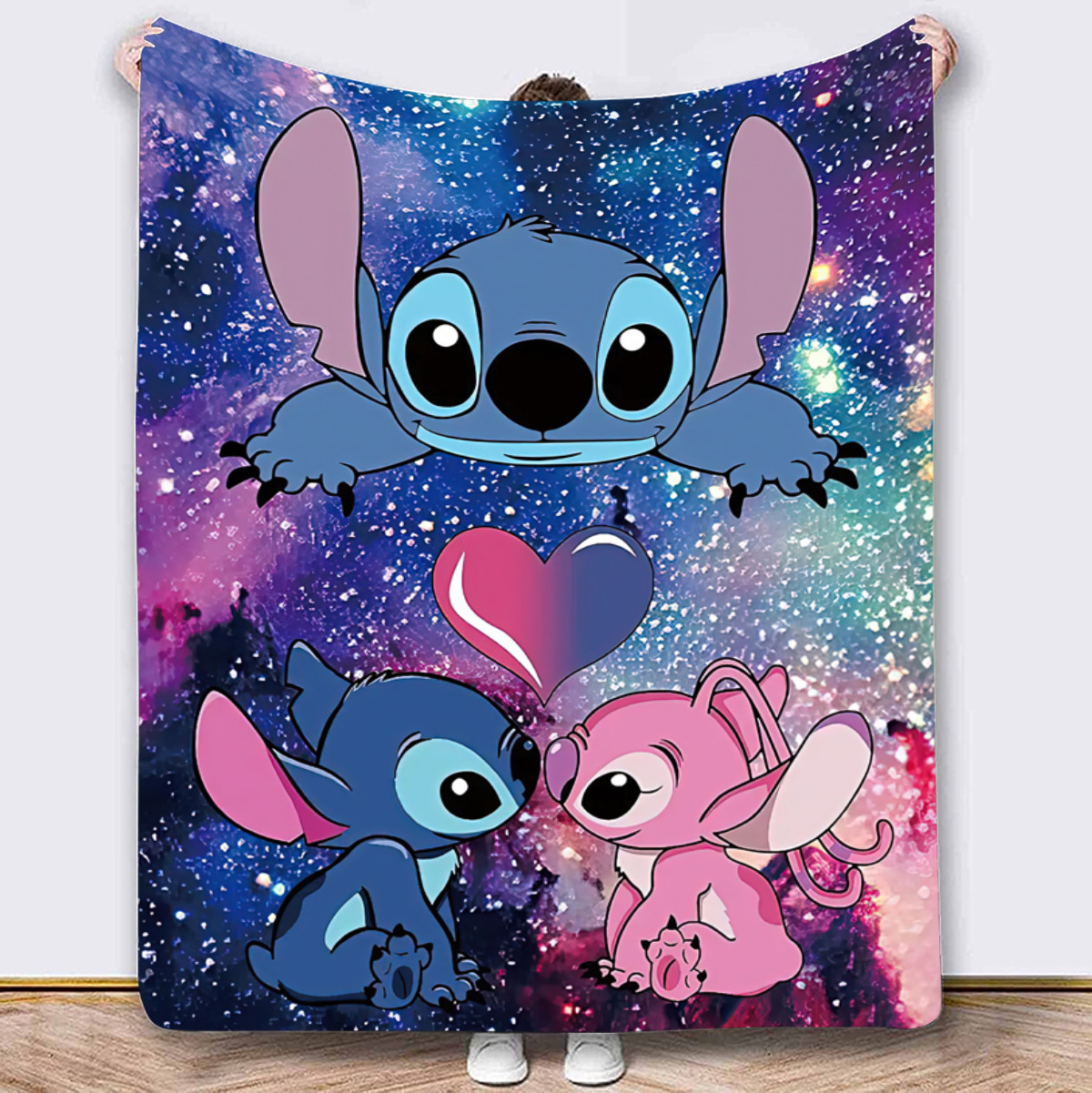 Stitch crossover TEMU explosión manta impresión de dibujos animados Stitch anime franela manta sofá manta