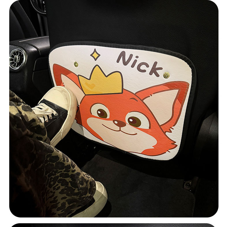Rabbit Fox Car Seat Back Anti-Kick Pad Women's Cute Car Leather Seat Back Anti-Fouling Pad Cartoon Protective Pad