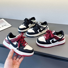 aj童鞋2025秋冬新款男童低帮板鞋休闲百搭女童运动鞋防滑中大童