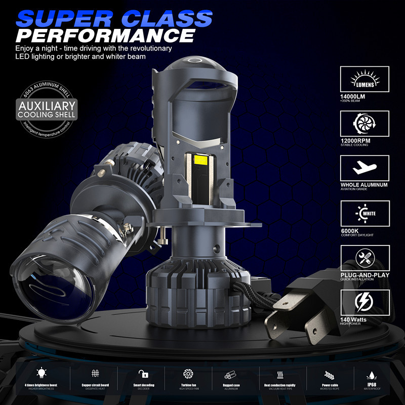 Explosión V30 - lente H4 - pistola de color de alta potencia 140W LED faro de automóvil faro de automóvil motocicleta