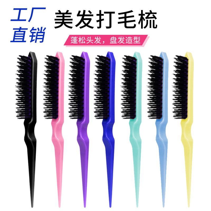 Peine de tres filas peine del pelo peine de la cola puntiaguda peine esponjoso curling peine maquillaje de noche maquillaje peine de plástico bolsa de Peine