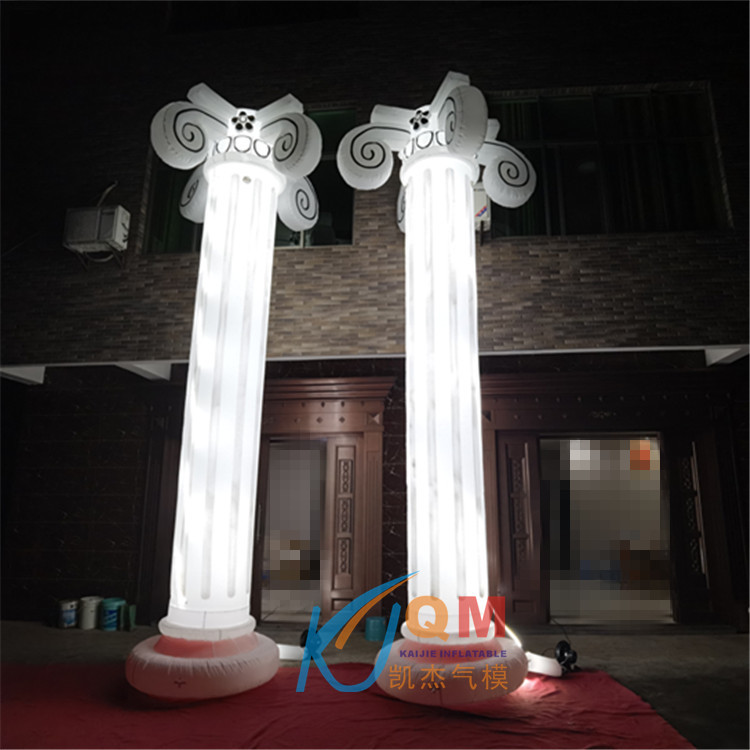 充气欧式罗马柱充气模型 酒吧装饰夜光广告立柱气模婚礼路引