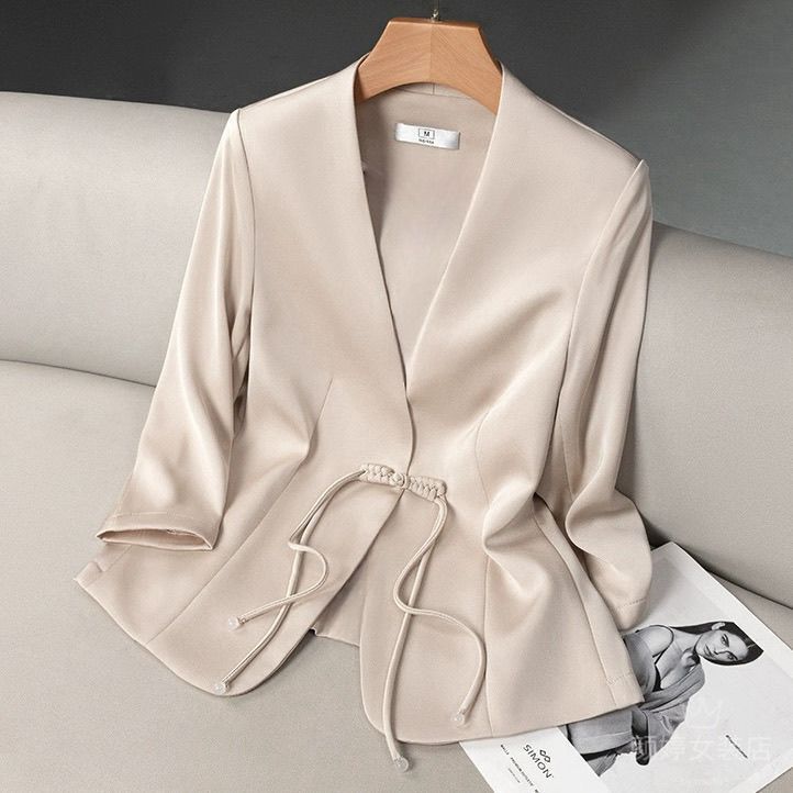 Short Stylish Blazer, Summer 2026 Thin Style, Chinese National Style, Slim Fit Suit for Petite Individuals Short Stylish Blazer, Summer 2026 Thin Style, Chinese National Style, Slim Fit Suit for Petite Individuals