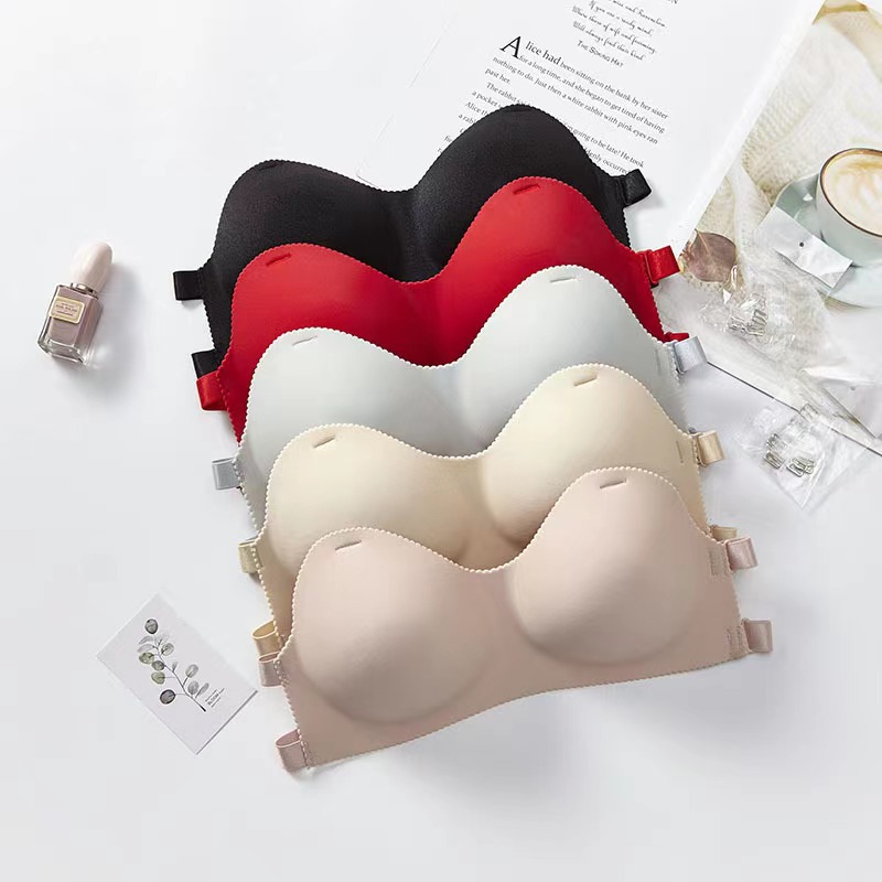 Alta calidad inalámbrico push-up tubo superior vestido de novia fuera del hombro entrega transparente correa de hombro de las mujeres belleza espalda ropa interior lote