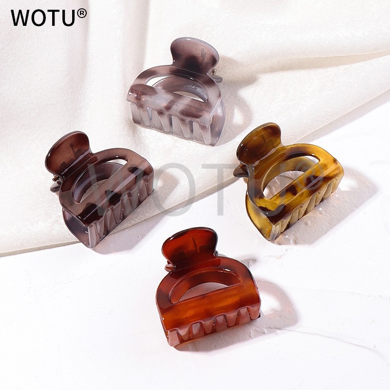 Korean-style Small Leopard Print Square Hairclip Back Head Hair Grab Retro Elegant Grab Clip Fashionable Simple Shark Clip