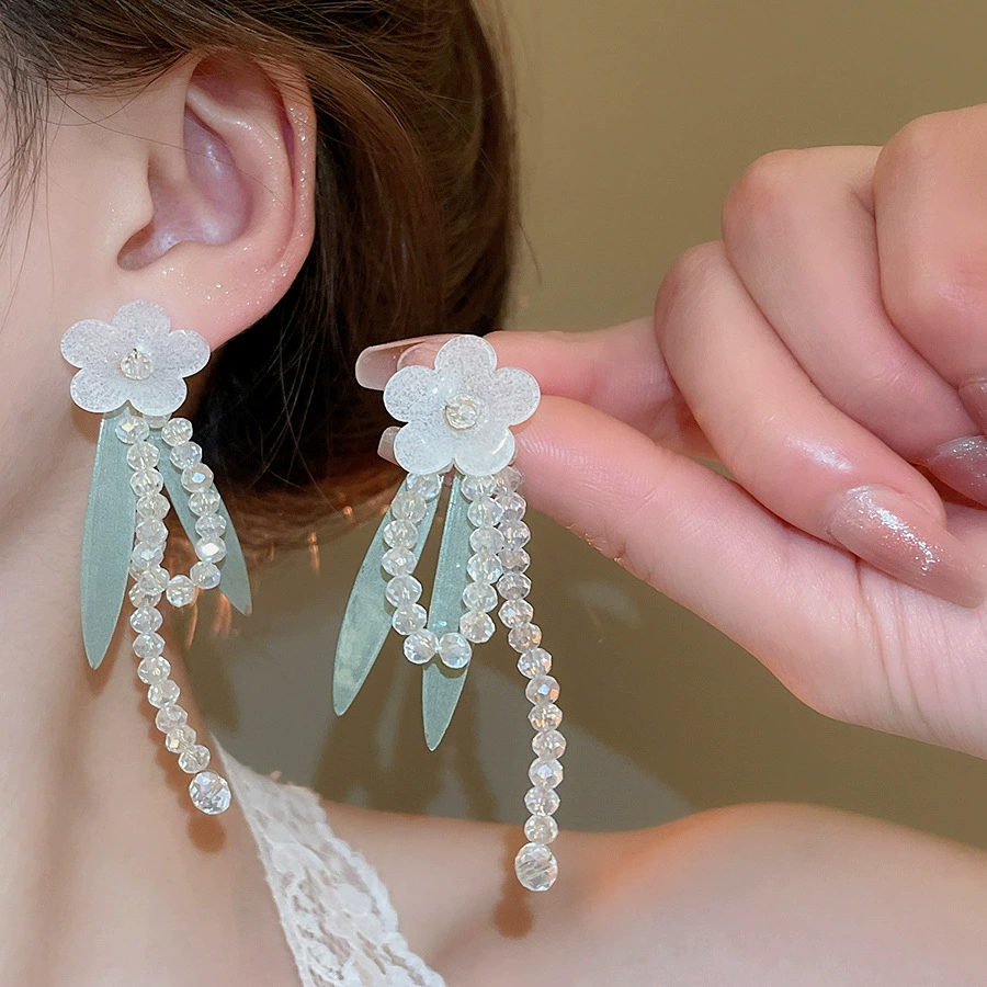 Серьги Baoyu bow & flower коллекция, французский лёгко-люкс стиль с жемчужной отделкой