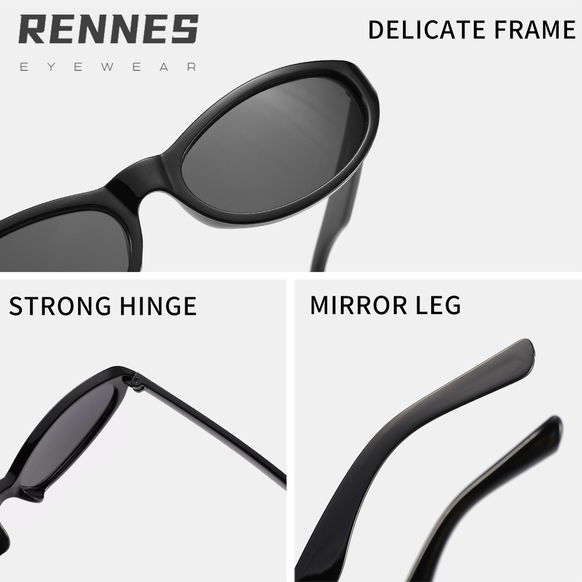 Nuevas gafas de sol de hip-hop de calle fresca, marco ovalado, dientes de plástico, moda callejera, forma cóncava, gafas de sol esenciales