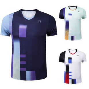 Adult badminton clothes men's and women's quick-drying badminton short-sleeved children's training clothes competition sportswear breathable 537