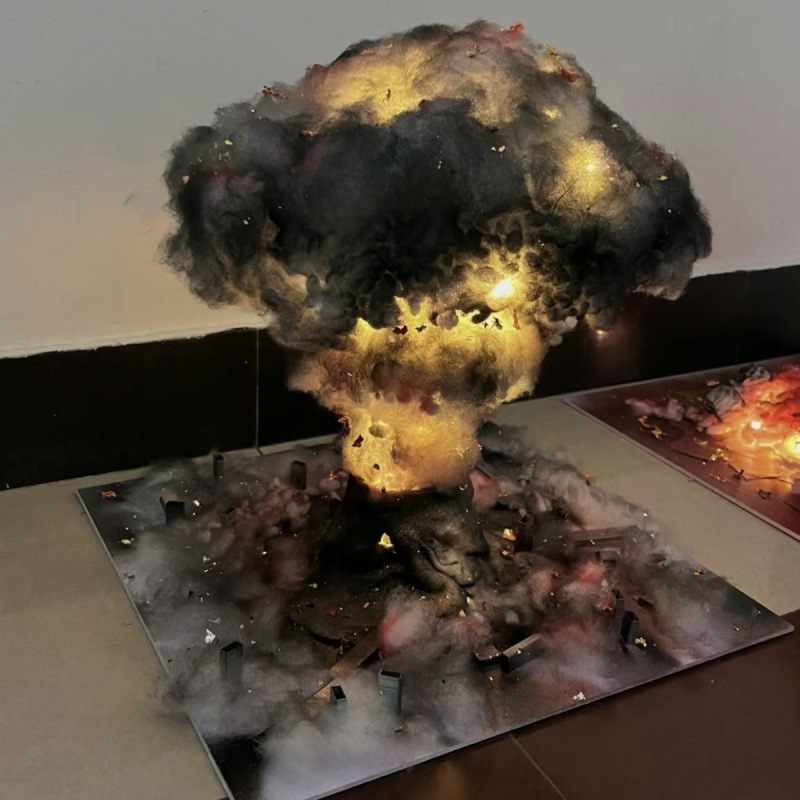 立体構成作業キノコ雲手作りDIY材料包led創意夜灯爆発雲置物彼氏|undefined